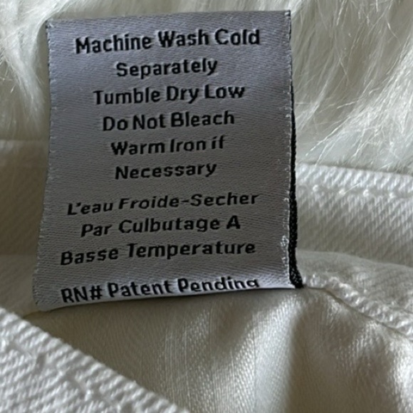 🆕 James Jeans Mid Rise Ciggy Jean Distressed Knee Frayed Hem White Size 25 - Picture 11 of 14